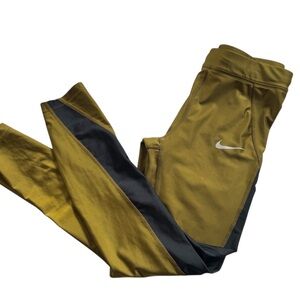 Nike Women’s Olive Green with Black Stripe Detailing Leggings
